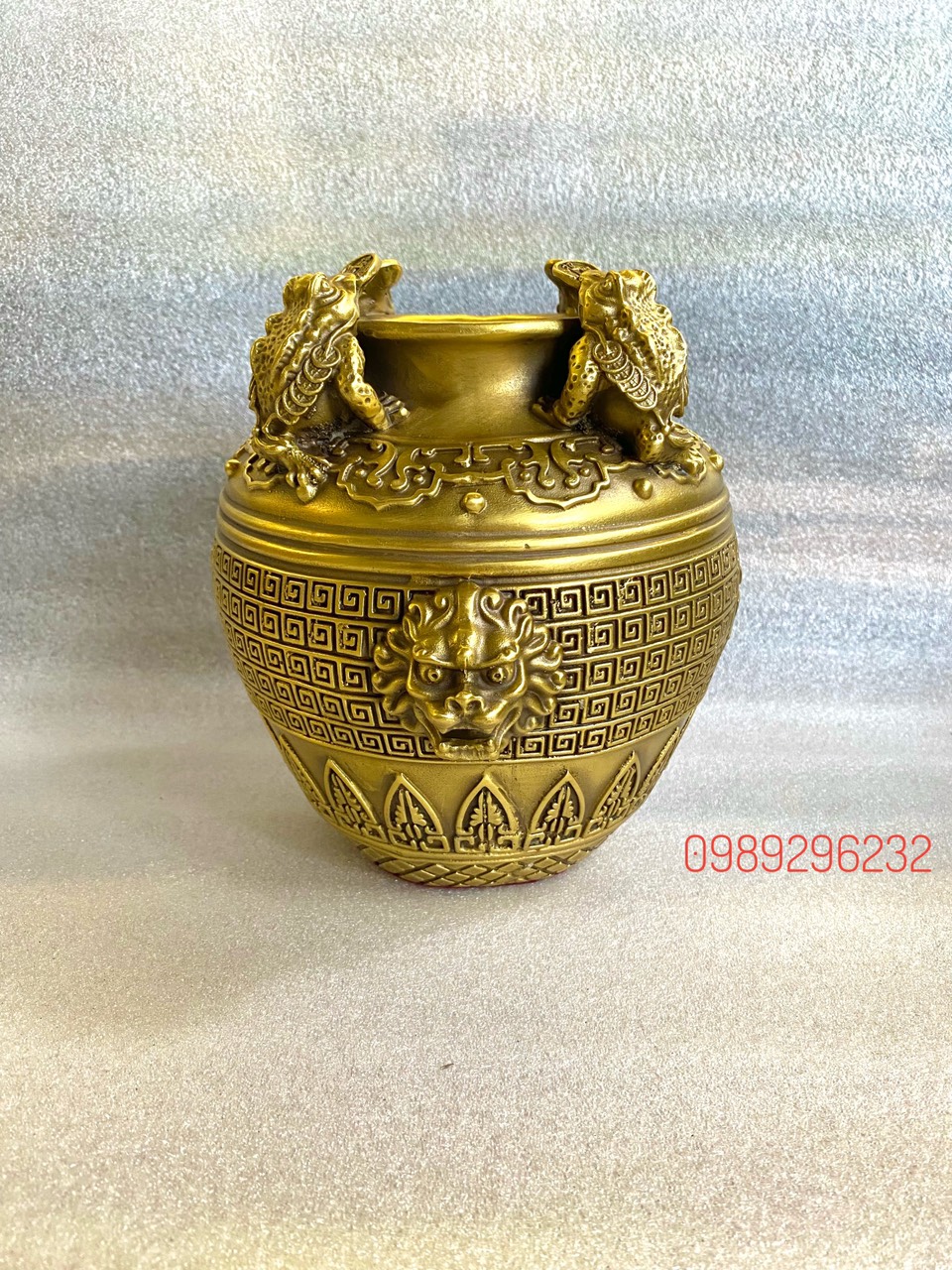 Hũ Cóc Thiềm Thừ Chiêu Tài Lộc bằng đồng vàng - Hũ Cóc to phòng thủy