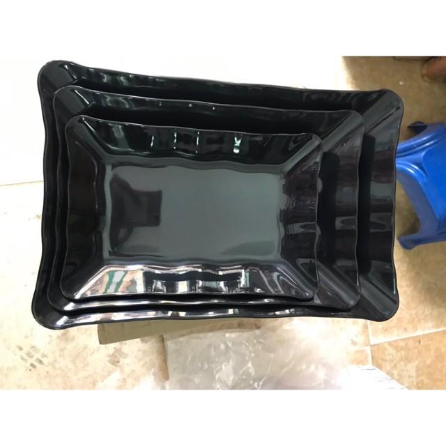 Đĩa nhựa phíp cao cấp hình chữ nhật cỡ nhỏ 17x12cm