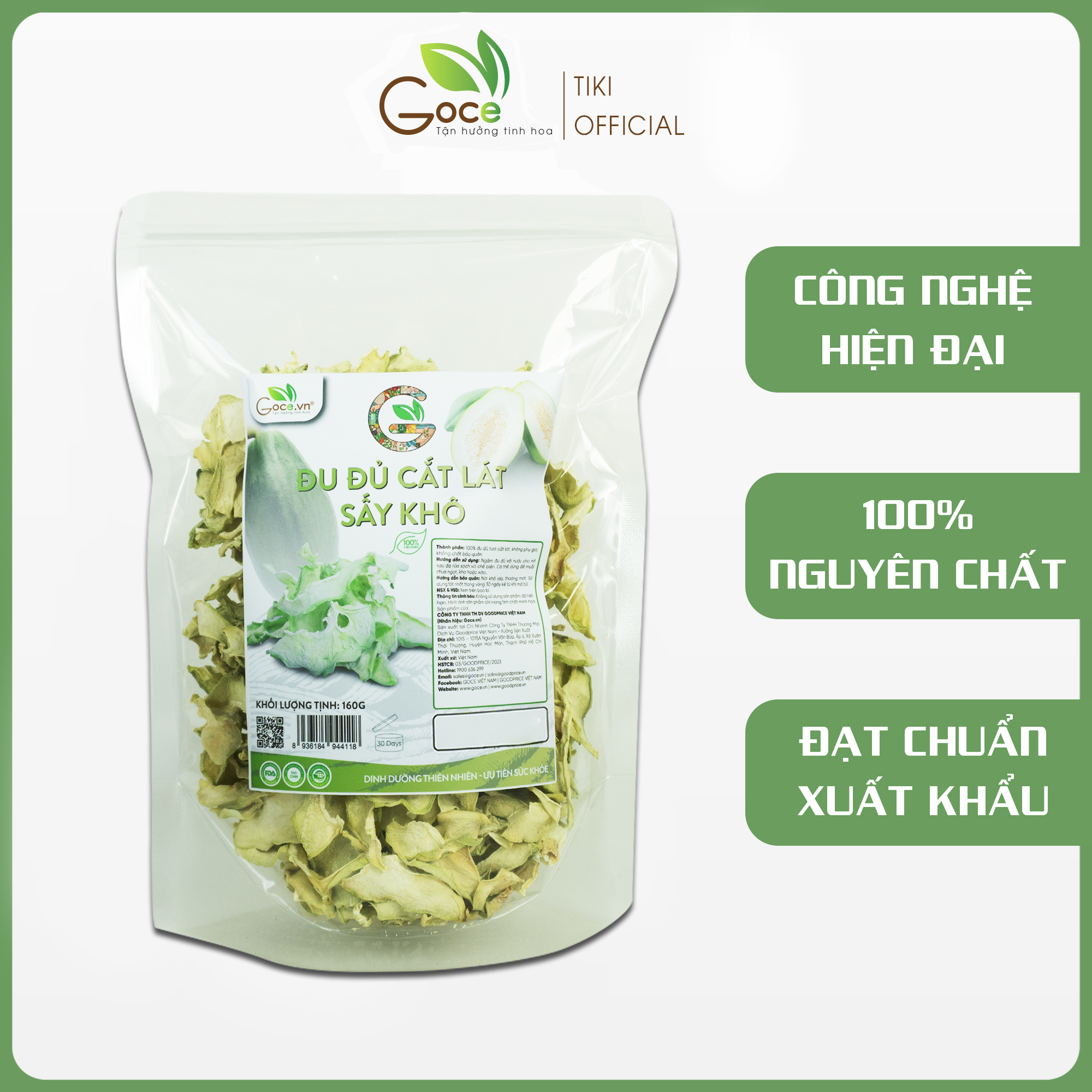 Đu đủ cắt lát sấy khô Goce - 160g