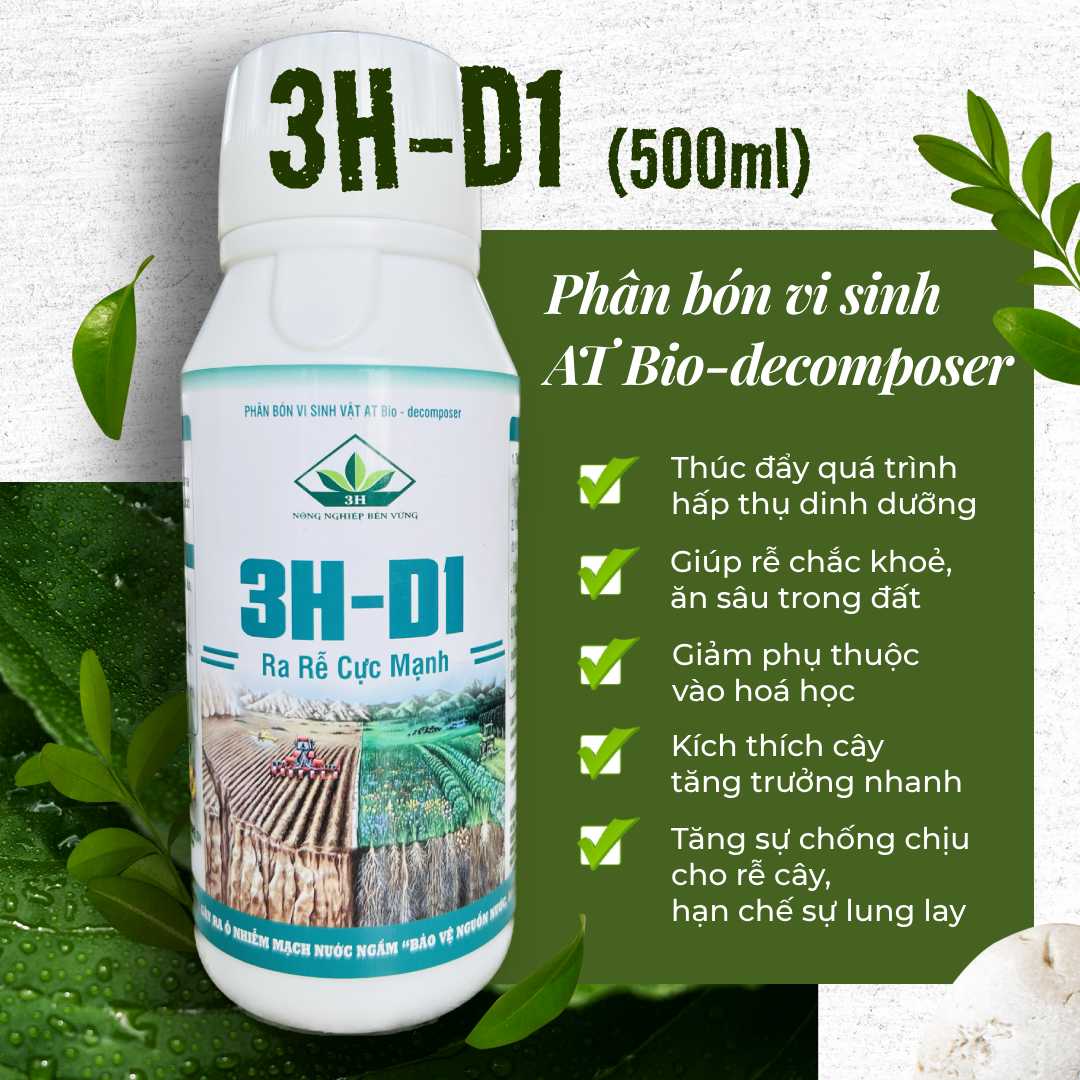 Phân bón vi sinh vật AT Bio-decomposer 3H-D1 - Kích rễ sinh học 500ml - CAY.CH.OM.010006