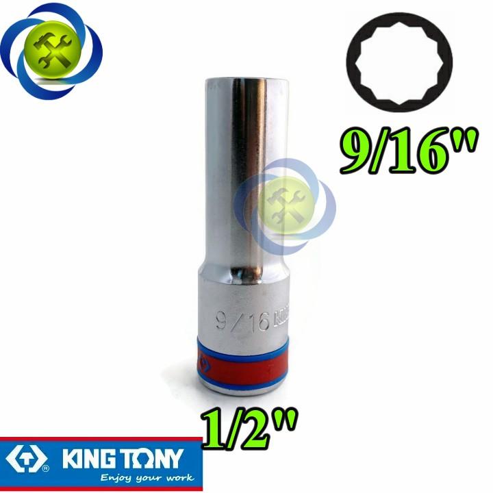 Tuýp 9/16 hệ inch 1/2 Kingtony 423016S loại dài 12 cạnh màu trắng 14.29mm