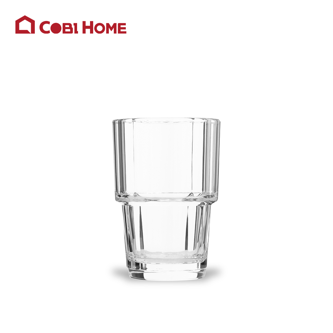 Ly uống nước, cốc uống nước, màu trắng trong suốt bằng nhựa cao cấp - 2 size