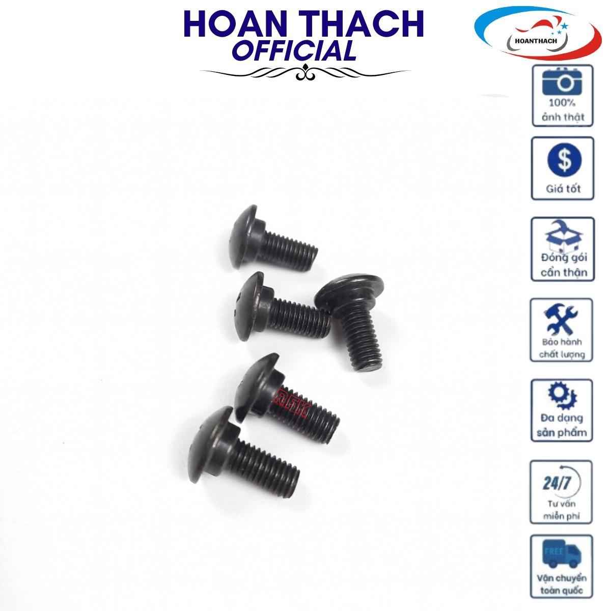 Ốc Dàn Áo Cho Xe Máy 5ly 1.5 Phân Ren Nhiễn Có Ngấn Đen SP006137