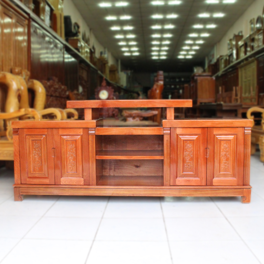 KỆ TIVI Gỗ XOAN ĐÀO 2M KIỂU MÂM