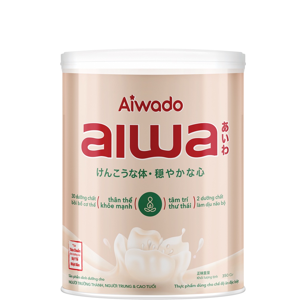 Sữa bột AIWA lon 350g - Thân Thể khoẻ mạnh, Tâm trí thư thái