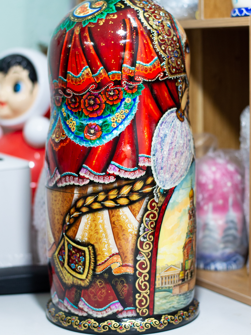 BỘ BÚP BÊ NGA MATRYOSHKA CỠ LỚN 30 LỚP CAO 50CM HOA VĂN "PHONG CẢNH NƯỚC NGA" CỰC ĐẸP, ĐỘC ĐÁO VÀ SANG TRỌNG