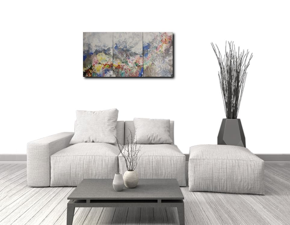 Tranh vẽ tay trừu tượng-Tranh canvas -acrylic . KT 40 x 60cm