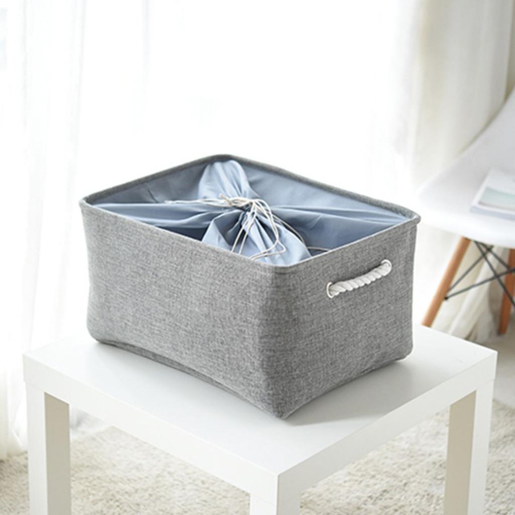 Baby Kids Toy Storage Bag Basket Laundry Basket Drawstring Box Bin Grey