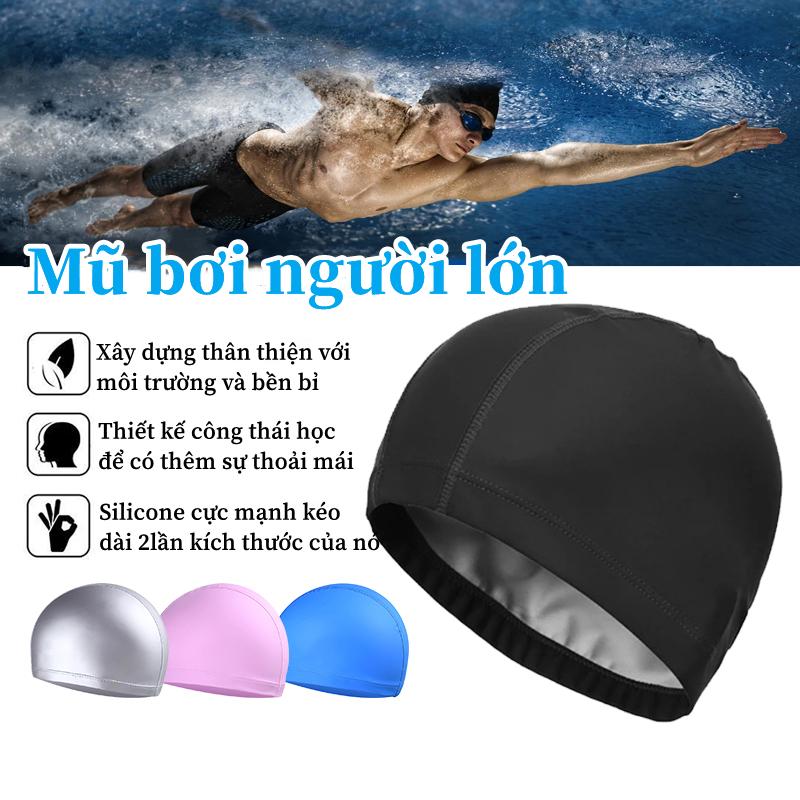 Nón Mũ Bơi Người Lớn,Mũ bơi người lớn nam,nữ,Mũ Bơi Bằng Vải Spandex,Không thấm nước,Chất liệu silicone cao cấp