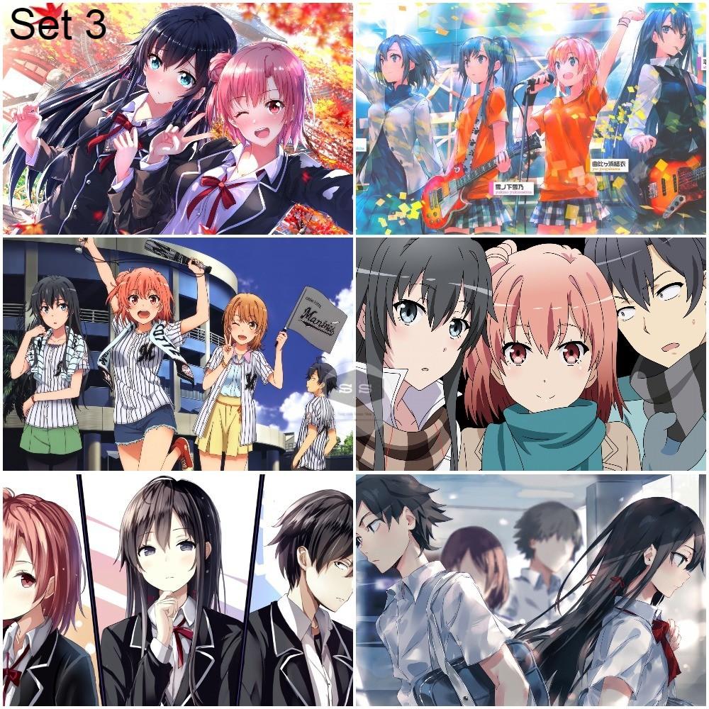 Bộ 6 Áp phích - Poster Anime Yahari Ore no Seishun Love SNAFU - Chuyện tình thanh xuân... - A3,A4,A5