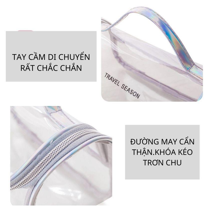 Túi Đựng Mỹ Phẩm Pvc Cao Cấp Size Lớn Đựng Đồ Trang Điểm Có Khóa Kéo SUNO STORE TMP06