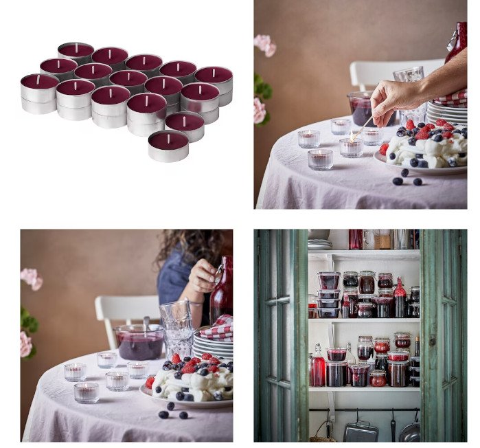 BỘ 30 NẾN THƠM STÖRTSKÖN I KEA - ĐỎ 3.5 giờ