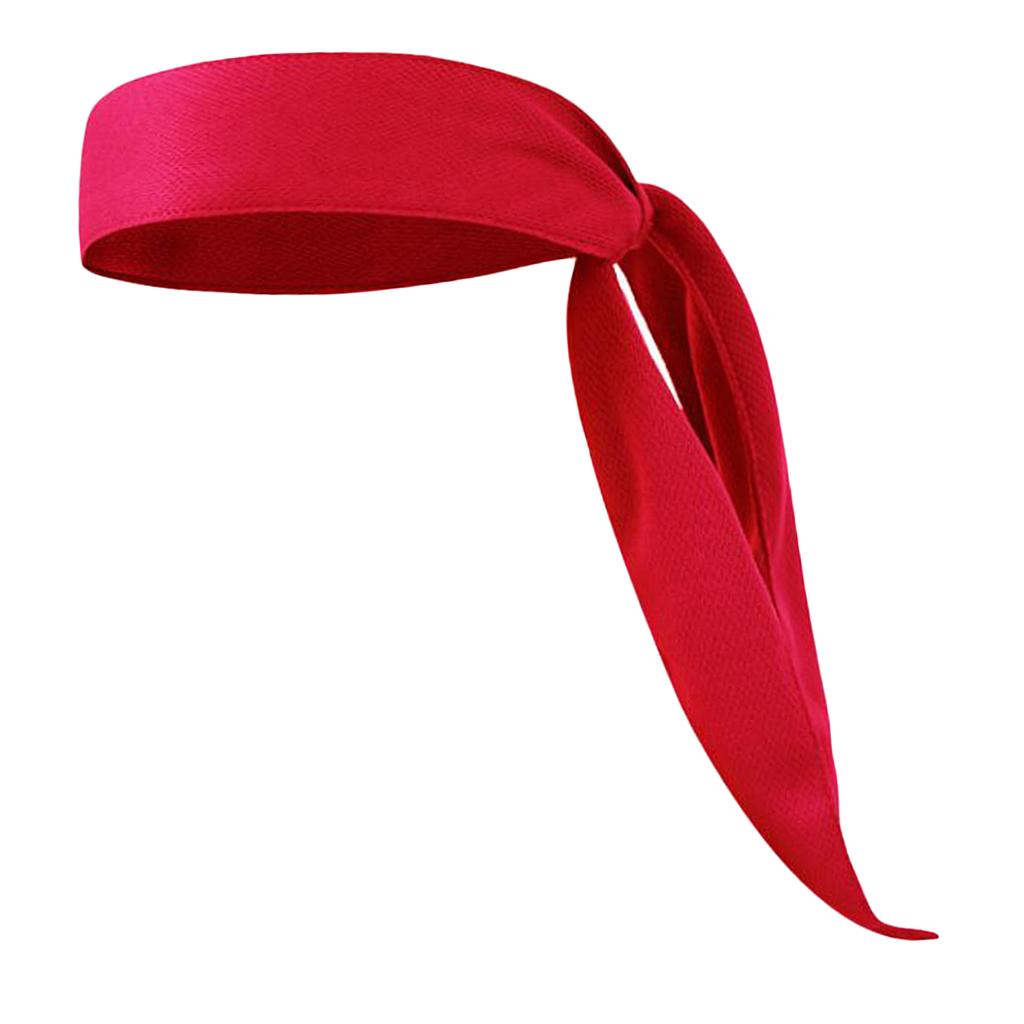 Men Women Sports Headband Tennis Running Fitness Sweatband Hairband red
