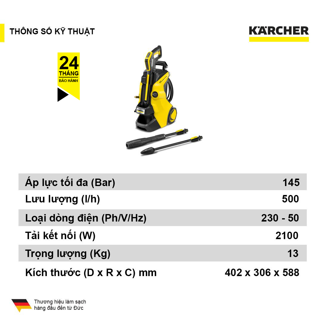 Máy phun rửa áp lực cao Karcher K 5 Power Control