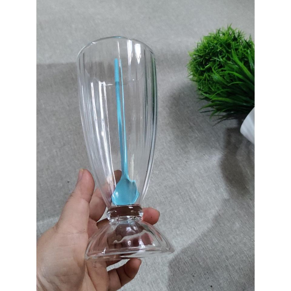 Bộ 6 ly uống sinh tố, ly ăn chè, ly bán hàng quán Ø 8.0 x 19.0 cm 410 ml nhựa acrylic trong bền đẹp