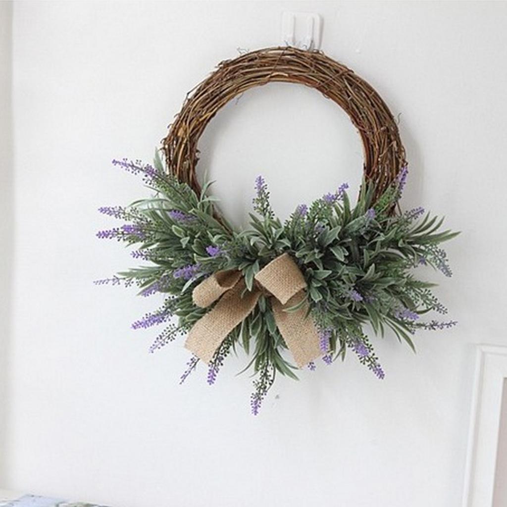 Simulation Lavender Flower Wreath Rattan Garland Home Shop Wedding Decor