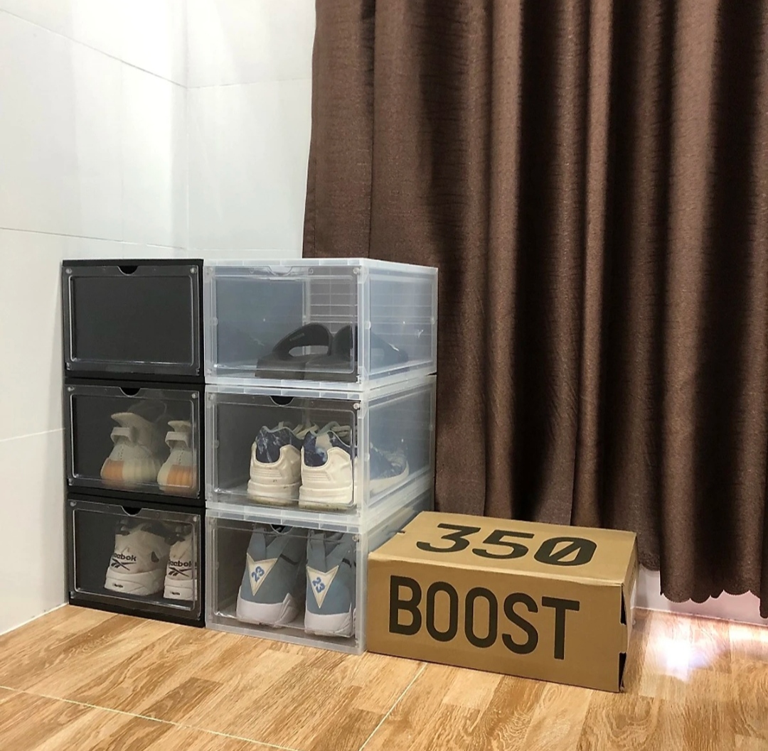 Combo Hộp Đựng Giày Nhựa Cứng Cao Cấp Size Lớn Cửa Nam Châm Lắp Ráp Tiện Lợi