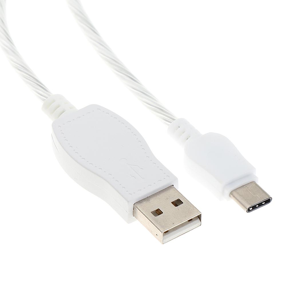 3.3ft LED Light Cable USB Type C Data Synchronization Cable Charging Cable for Mobile Phones