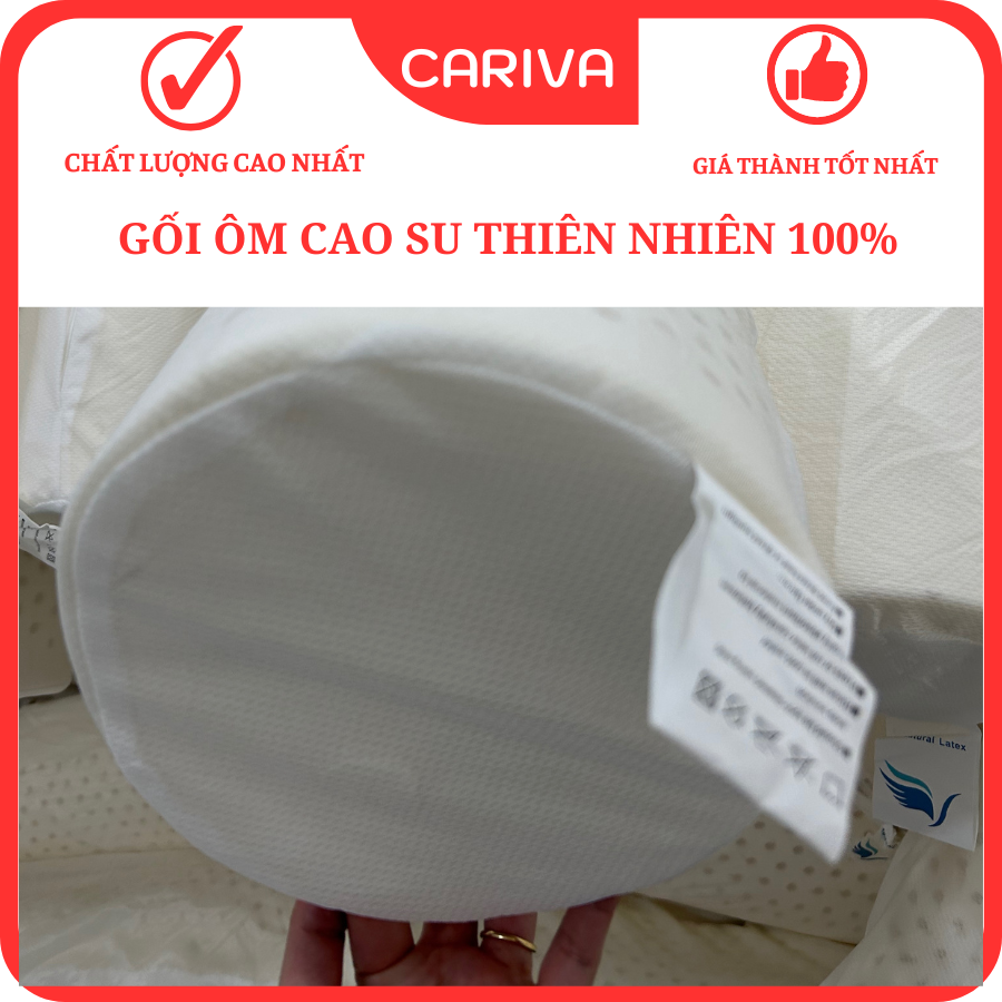 Gối Ôm Dài Cao Su Non Cao Cấp CARIVA Size 20x100cm