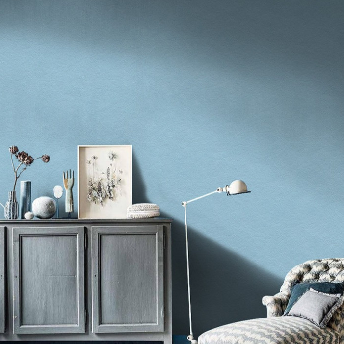 Cuộn 5m Decal Giấy Dán Tường màu xanh xám nhám