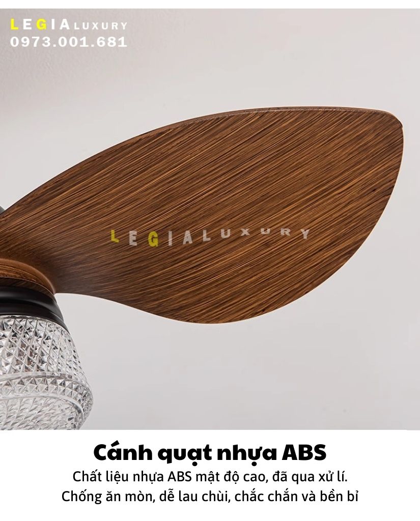Quạt Trần Mini LÊ GIA LGFAN741 | Quạt trần mini gắn đèn động cơ hiện đại  | Đèn quạt trần cho phòng khách phòng ngủ { Hàng Chính Hãng }