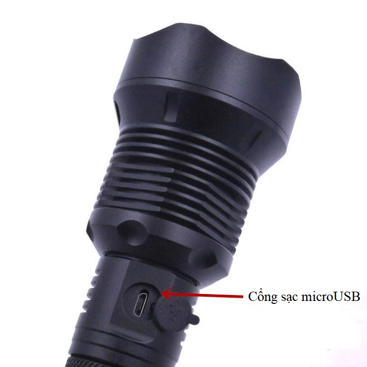 Đèn pin cao cấp cầm tay, sạc điện hỗ trợ dã ngoại ban đêm tích hợp đèn báo mức độ pin ở thân đèn XH70 ( Tặng kèm 04 móc treo đồ dán tường ngẫu nhiên chịu lực )