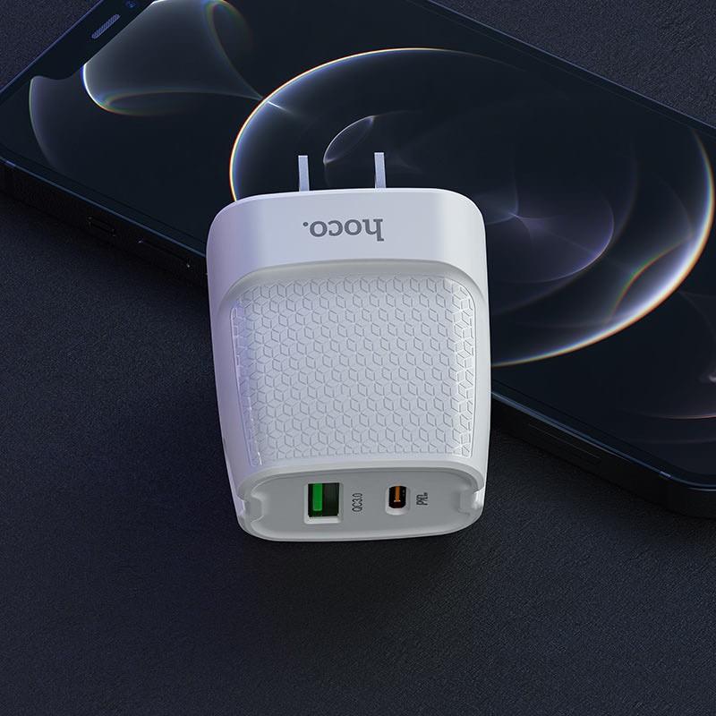 Cóc Sạc Nhanh Hoco C85 20W PD + QC 3.0 Tiêu Chuẩn Châu Âu - Sạc Siêu Nhanh -Vật Liệu Chống Cháy,HÀNG CHÍNH HÃNG