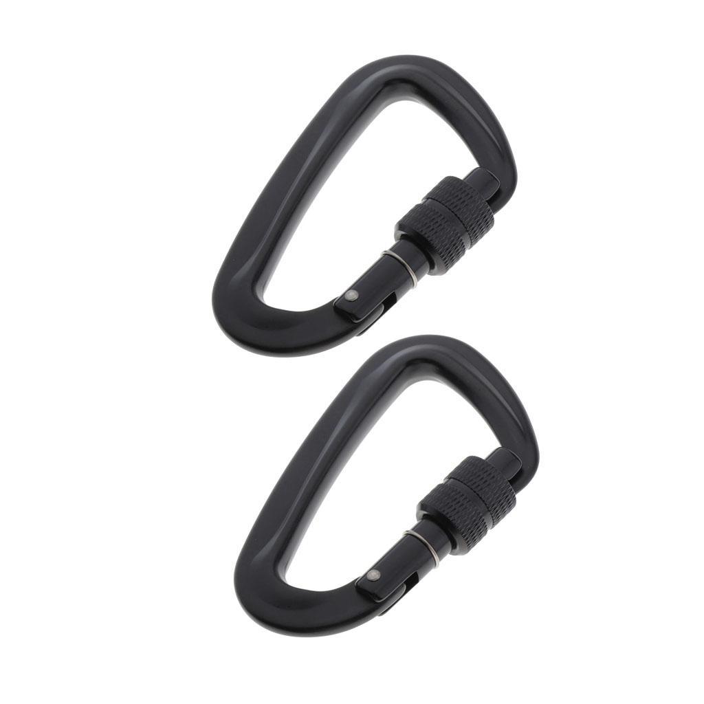 2 Pack Carabiner Clip,12kN Aluminium Alloy Carabiners,Heavy Duty Clips for Hammocks Camping Hiking Keyring and Utility