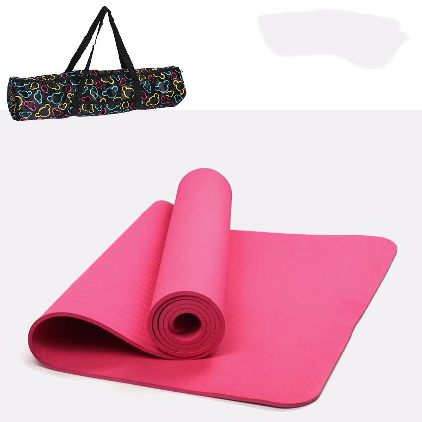 Thảm Tập Yoga TPE 1 Lớp Đúc 6mm + Tặng Kèm Túi Đựng TM1