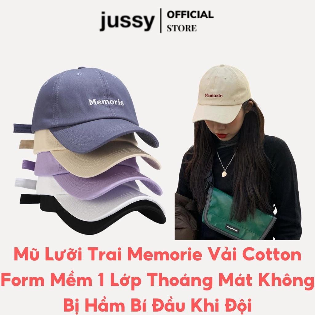 Nón Lưỡi Trai Memorie Cotton Jussy Fashion Nón Kết Nam Nữ Phong Cách Nón Lưỡi Trai Form Mềm Vải Cotton Thoáng Mát Hot