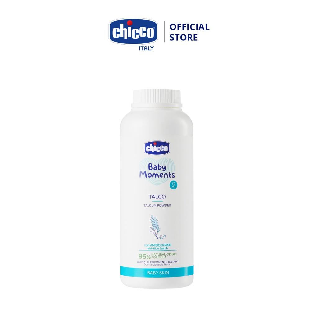 Combo Phấn rôm tinh bột Gạo 150gr Chicco &amp; Dầu mát-xa chiết xuất hạt bông 0M+ Chicco 200ml (mới)