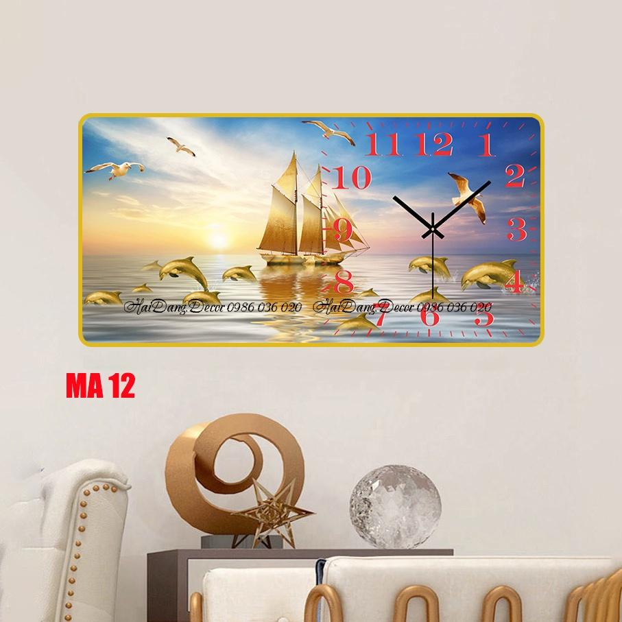 Tranh Đồng Hồ Treo Tường tráng gương ️HOT️ Đồng Hồ Pha Lê Trang Trí Decor Nhà Cửa Phòng Khách kim trôi size 30x60