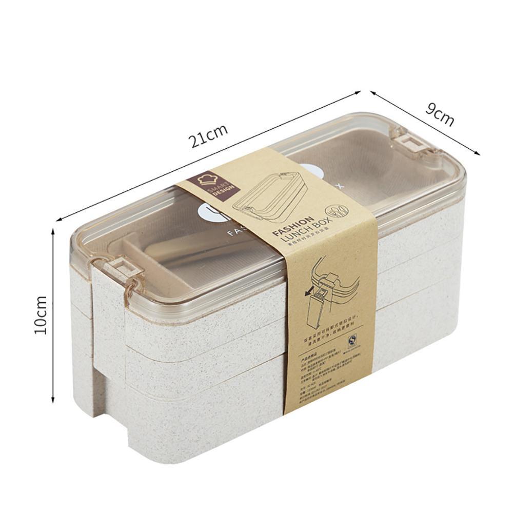 3 Layer Microwave Lunch Box Leak-Proof Independent Lattice Bento Lunch Box for Students Office Bento Portable Food Container