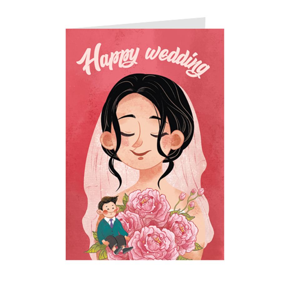 Thiệp mừng cưới, Happy Wedding - Thiệp Greenwood 10x15cm - WD08