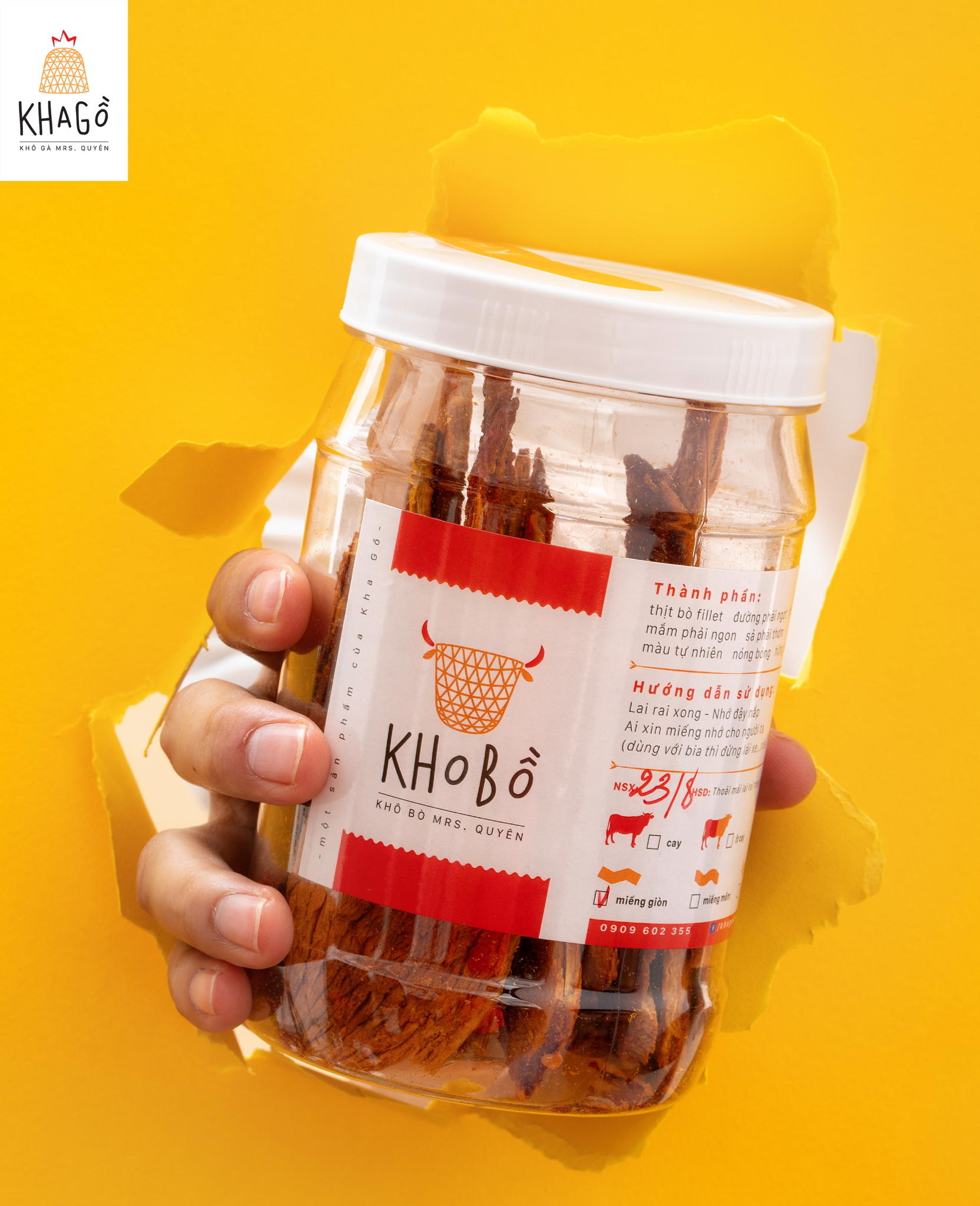 KHÔ BÒ MIẾNG GIÒN 250gr | KHA GỒ | Ăn Vặt Văn Phòng, Du Lịch, Tết, Sài Gòn Ngon
