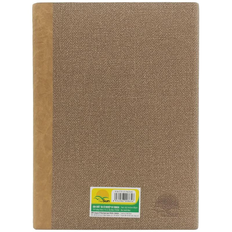 Sổ Bìa Da Kẻ Ngang Có Chấm 200 Trang 80gsm - The Sun ST 01-23 - Màu Nâu