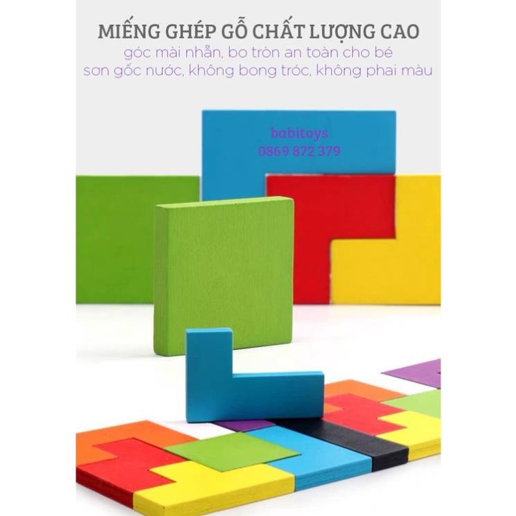 Bảng ghép hình gạch Tetris size đại, ghép gạch thông minh đồ chơi phát triển trí tuệ cho bé