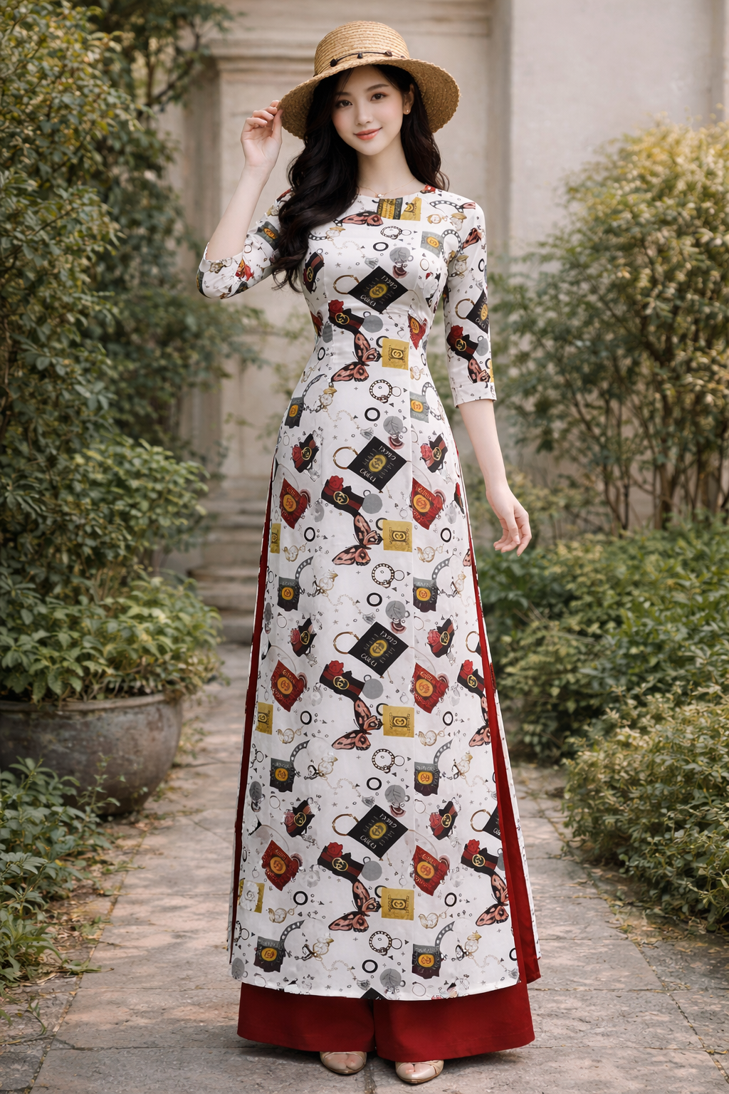 Áo dài Lụa co giãn vải không nhăn mát