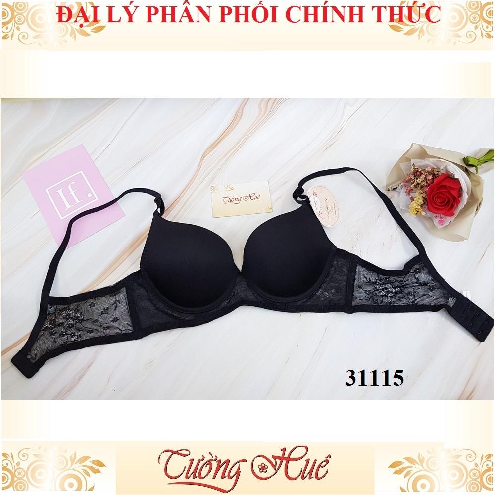 Áo lót nữ Marguerite-Paris 31115 trơn mút mỏng lưng ren bảng to.