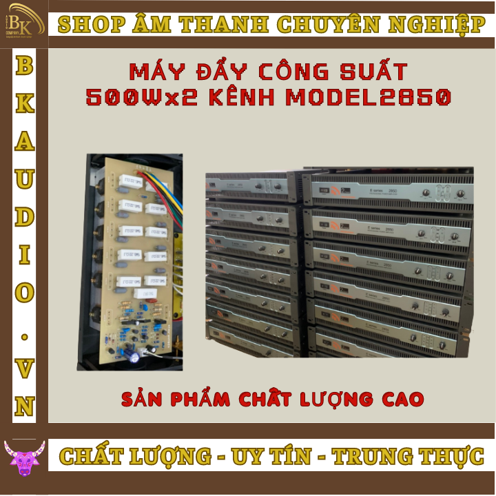 Bộ khuếch đại âm thanh Amply Professional BK 2850 công suất 500w/kênh cao cấp cho âm thanh cực đỉnh