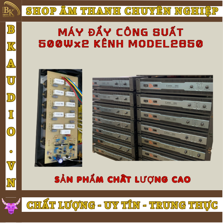 Bộ khuếch đại âm thanh Amply Professional BK 2850  công suất 500w/kênh  cao cấp cho âm thanh cực đỉnh