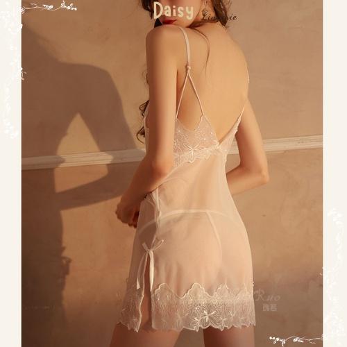 Váy Ngủ Sexy Gợi Cảm Đầm Ngủ Ren Xuyên Thấu Quyến Rũ (SET Có Kèm Quần) Cao Cấp - Mã VN008