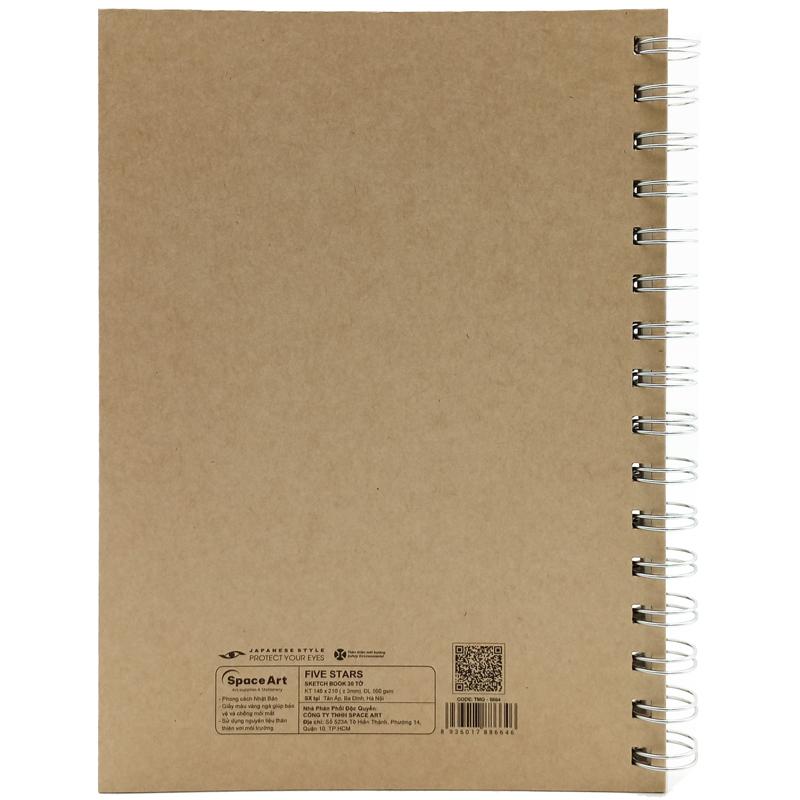 Sổ Vẽ Lò Xo A5 30 Tờ - Drawing Five Stars - Space Art 8664