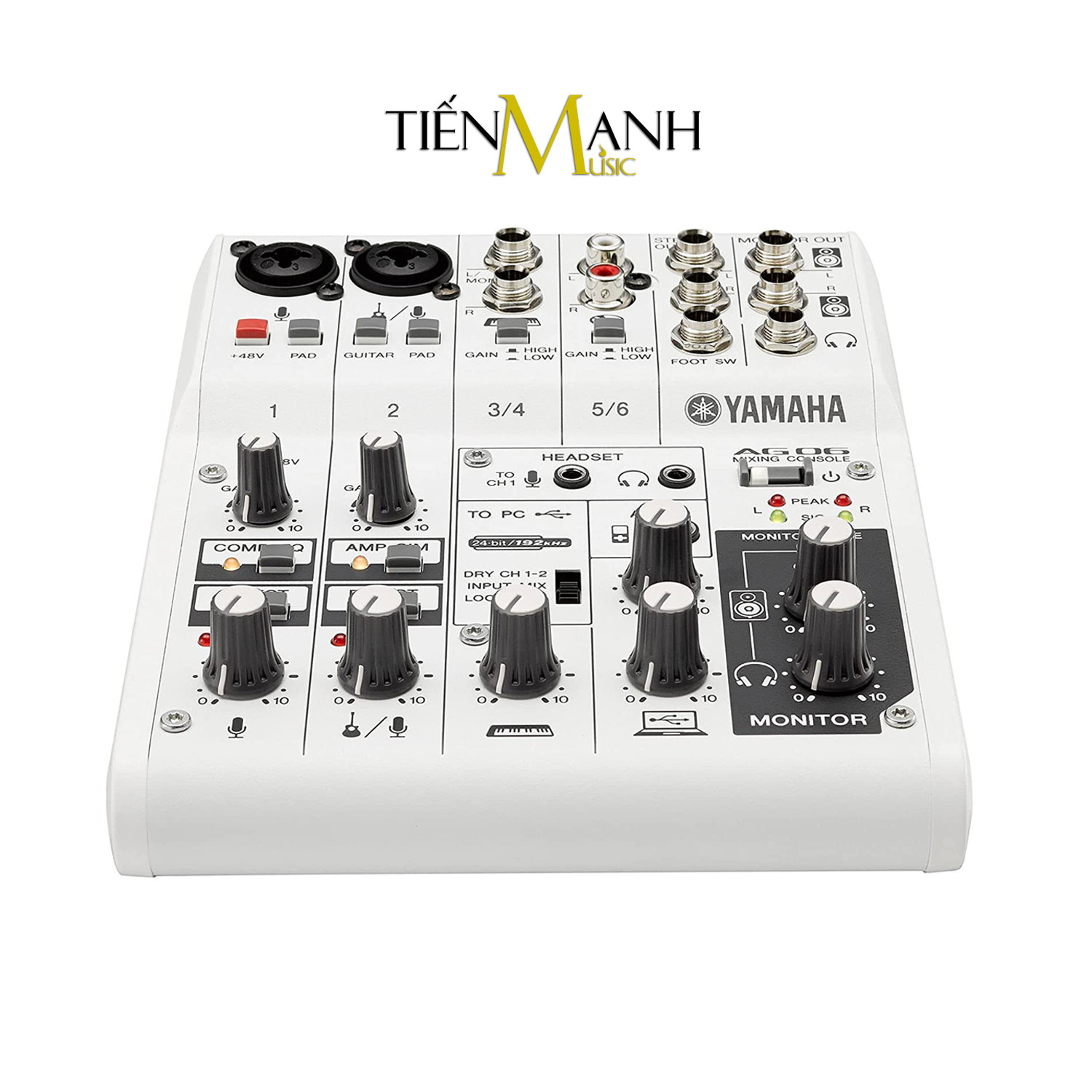 Yamaha AG06 Soundcard kiêm Bàn Trộn Mixer Interface Compact Stereo Mixing Console AG6 Phòng Thu Studio Mix Hàng Chính Hãng - Kèm Móng Gẩy DreamMaker