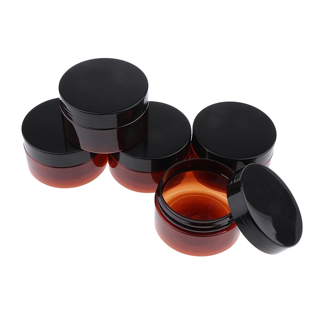 10 Pcs Makeup Pot Empty Cosmetic Jars Cream Gel Container Black Plastic Lid