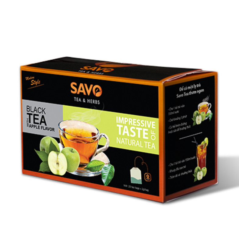 Trà SAVO Táo (Apple Tea) - Hộp 25 Gói x 2g 