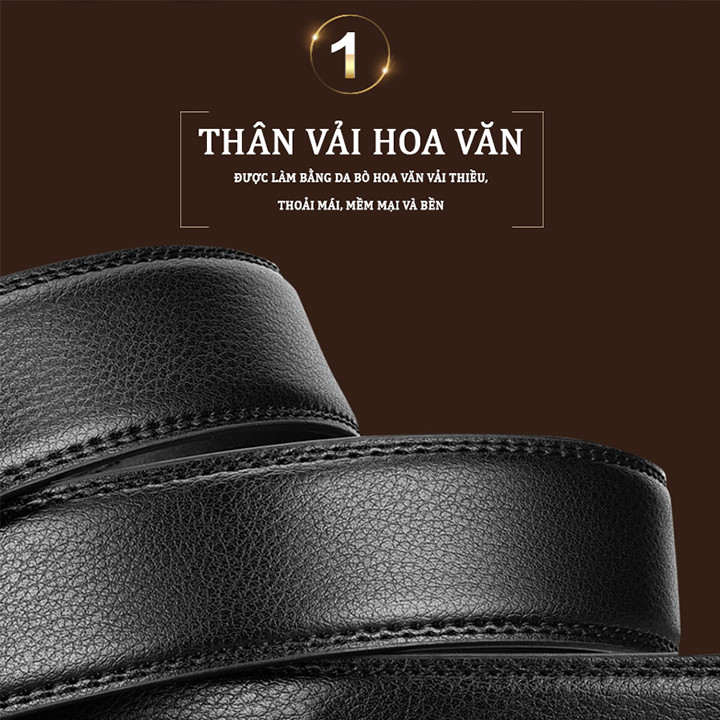 Cọng dây thắt lưng nam 2 viền khâu chỉ