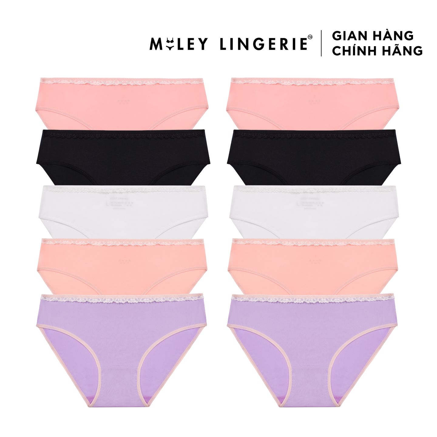 Bộ 10 Quần Lót Nữ Thun Lạnh Fashion Miley Lingerie - BMS_01 - Giao Màu Ngẫu Nhiên