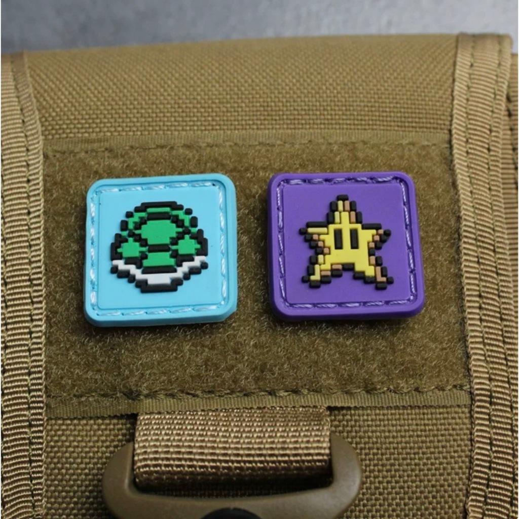 Patch_velcro bộ 5 miếng PVC Super Mario gắn quần áo_ba lô_túi xách
