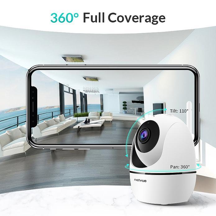 NETVUE Security Ip Camera Wifi 1080p Smart Home Cloud Wireless AI Phát hiện con người Mạng giám sát Alexa Camera quan sát ngoài trời Màu sắc: Phích cắm EU